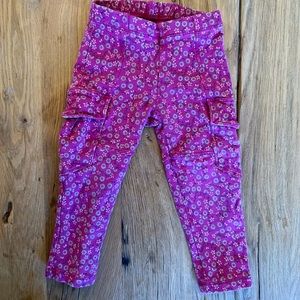 tea. Size 2T (girls). Fuchsia pink w floral design cargo jogger pant